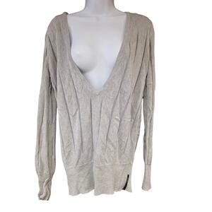 Diesel grey deep V neck, fitted, cotton blend sweater  sz M